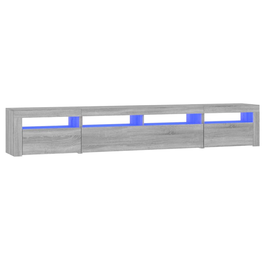 Meuble TV avec lumières LED Sonoma gris 240x35x40 cm - XIOS