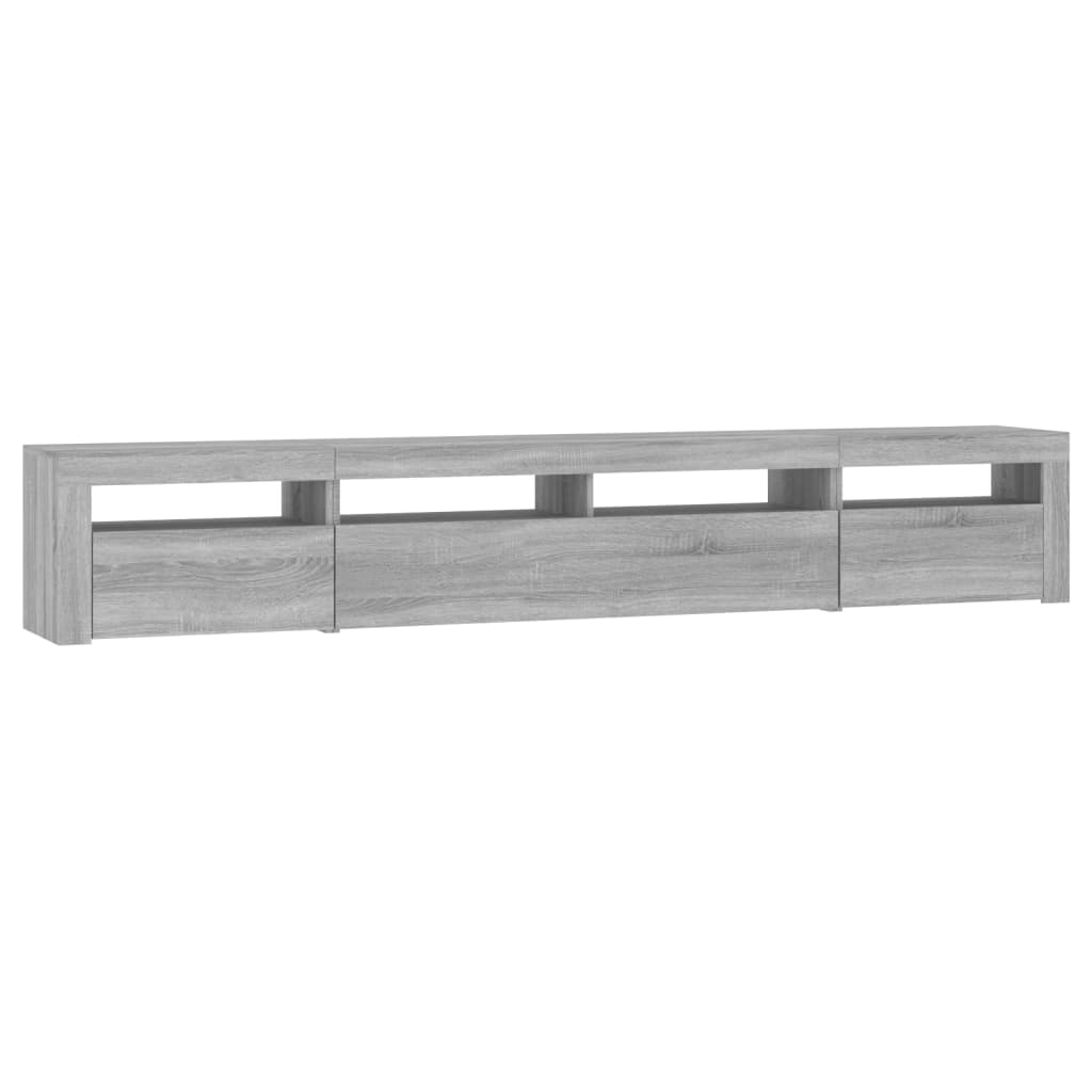 Meuble TV avec lumières LED Sonoma gris 240x35x40 cm - XIOS