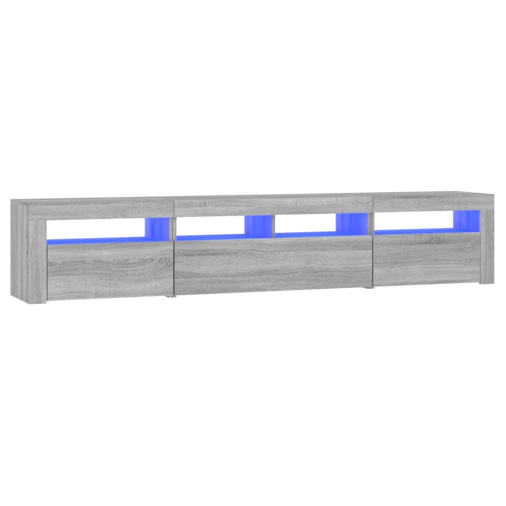 Meuble TV avec lumières LED Sonoma gris 210x35x40 cm - XIOS