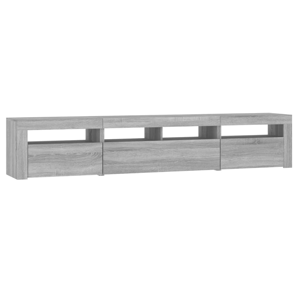 Meuble TV avec lumières LED Sonoma gris 210x35x40 cm - XIOS