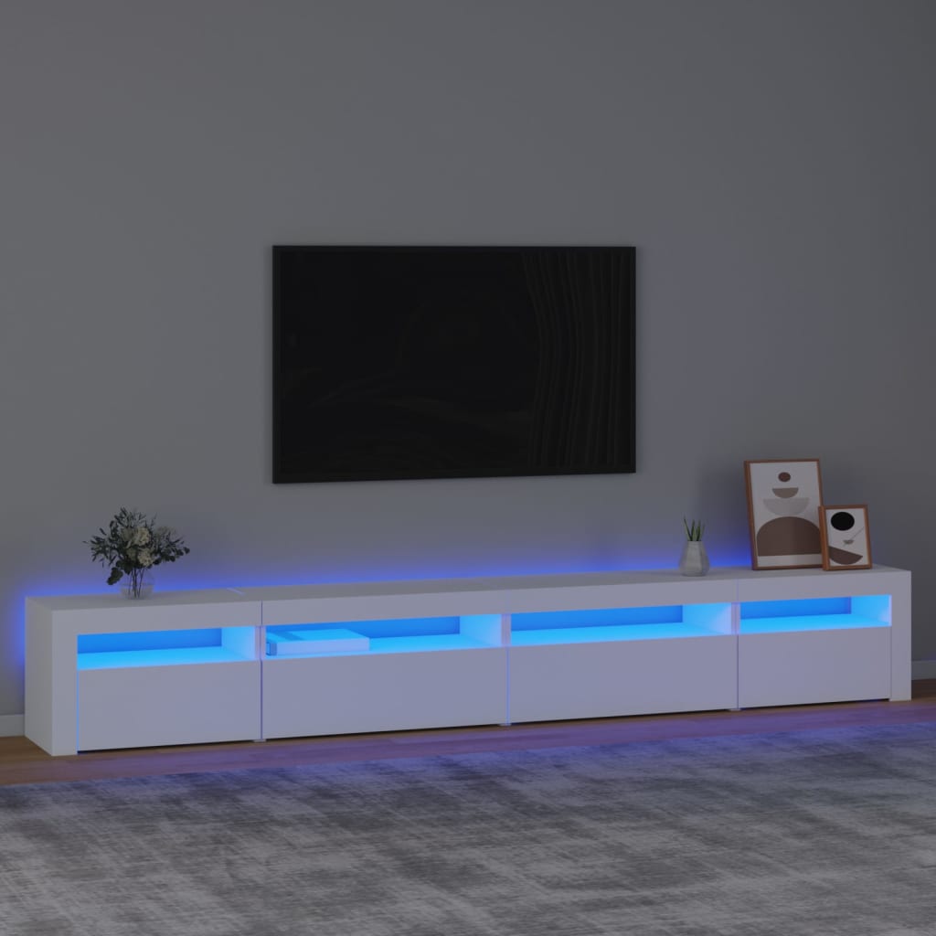 Meuble TV avec lumières LED Blanc 270x35x40 cm - XIOS