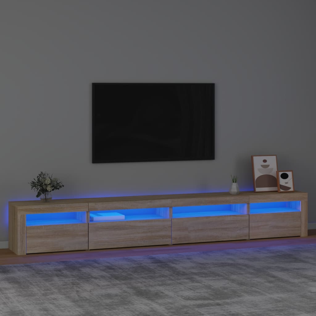 Meuble TV avec lumières LED Chêne sonoma 270x35x40 cm - XIOS