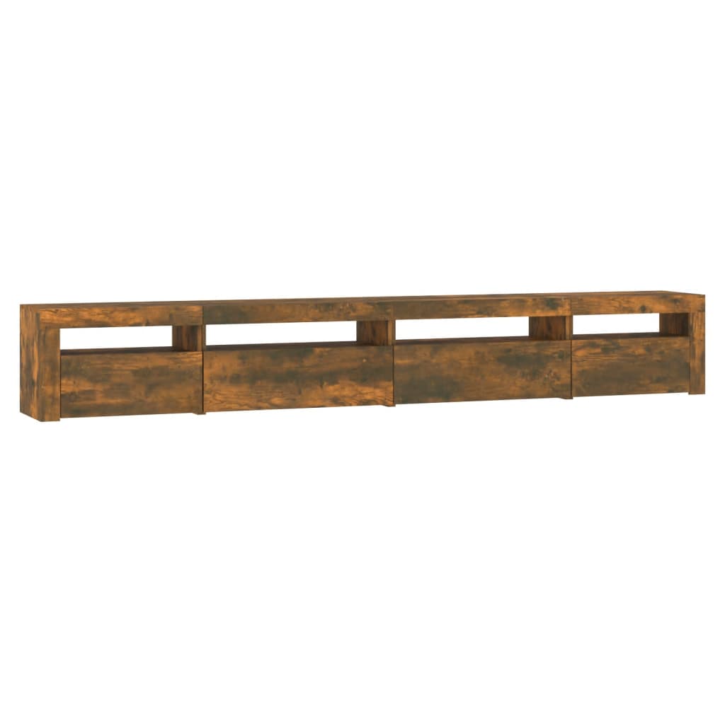 Meuble TV avec lumières LED Chêne fumé 270x35x40 cm - XIOS