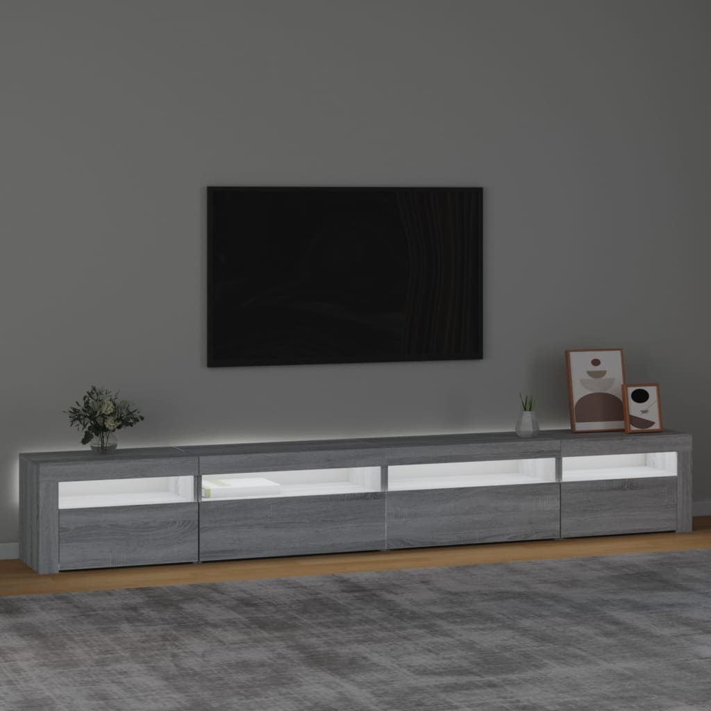 Meuble TV avec lumières LED Sonoma gris 270x35x40 cm - XIOS