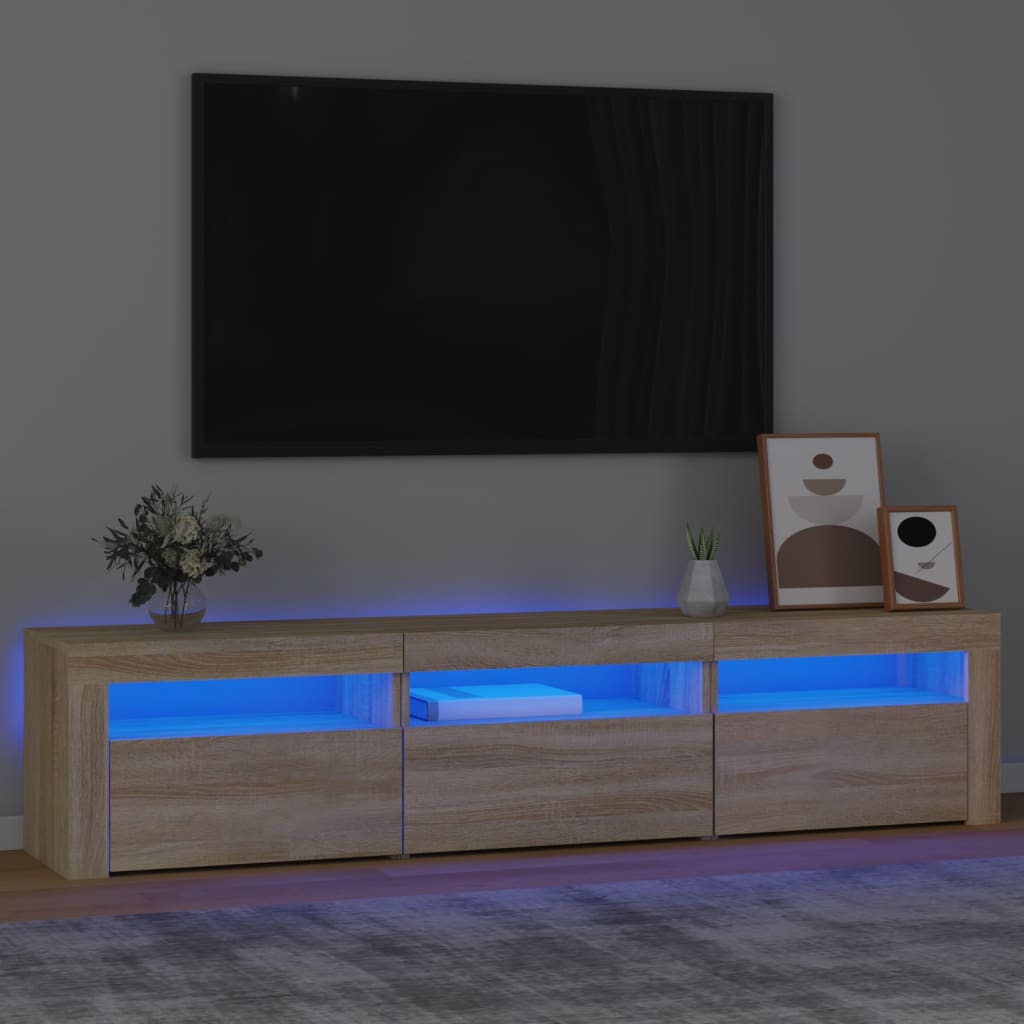 Meuble TV avec lumières LED Chêne sonoma 180x35x40 cm - XIOS