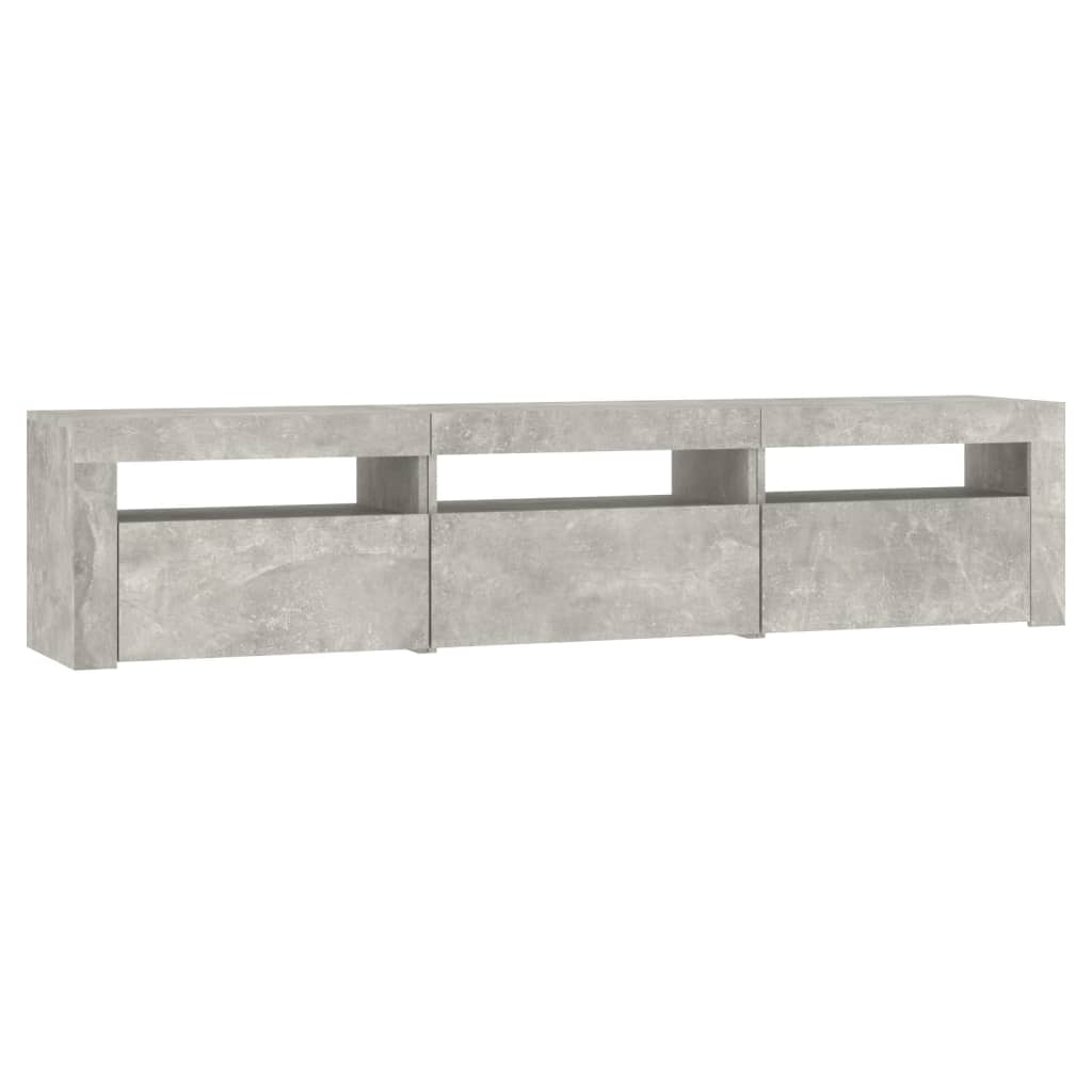 Meuble TV avec lumières LED Gris béton 180x35x40 cm - XIOS