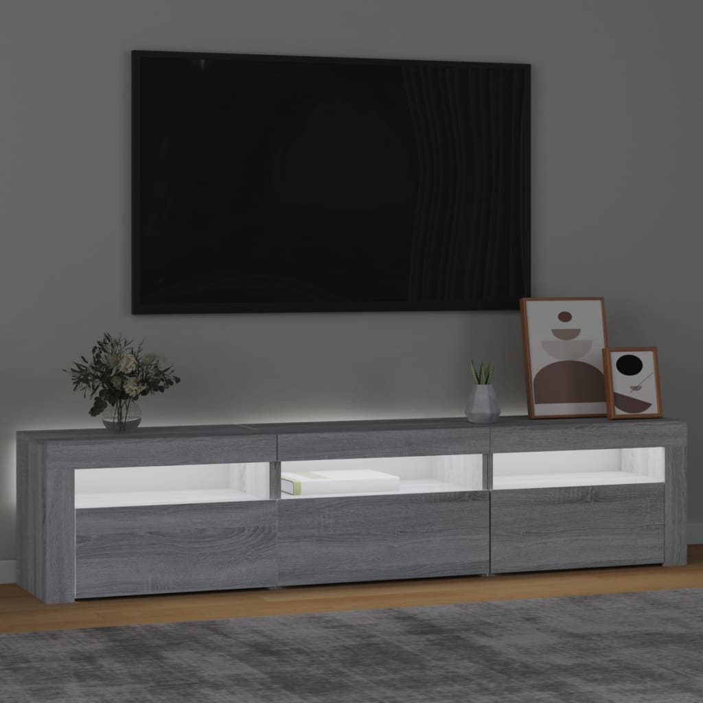 Meuble TV avec lumières LED Sonoma gris 180x35x40 cm - XIOS