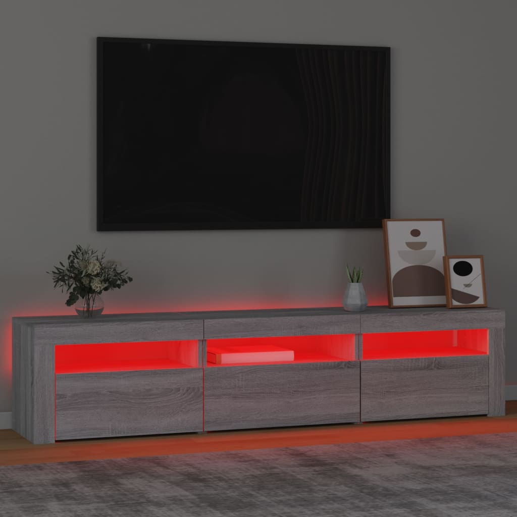 Meuble TV avec lumières LED Sonoma gris 180x35x40 cm - XIOS