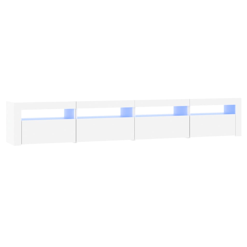 Meuble TV avec lumières LED Blanc 240x35x40 cm - XIOS