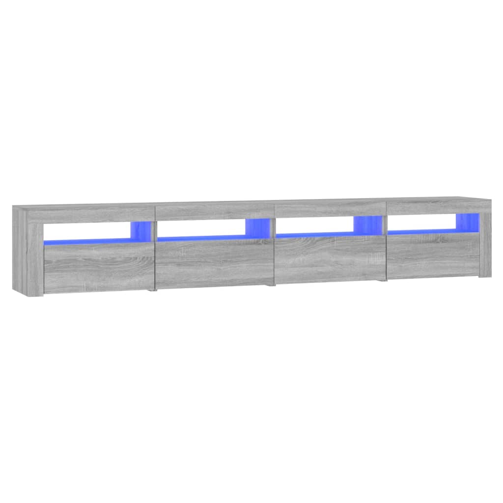 Meuble TV avec lumières LED Sonoma gris 240x35x40 cm