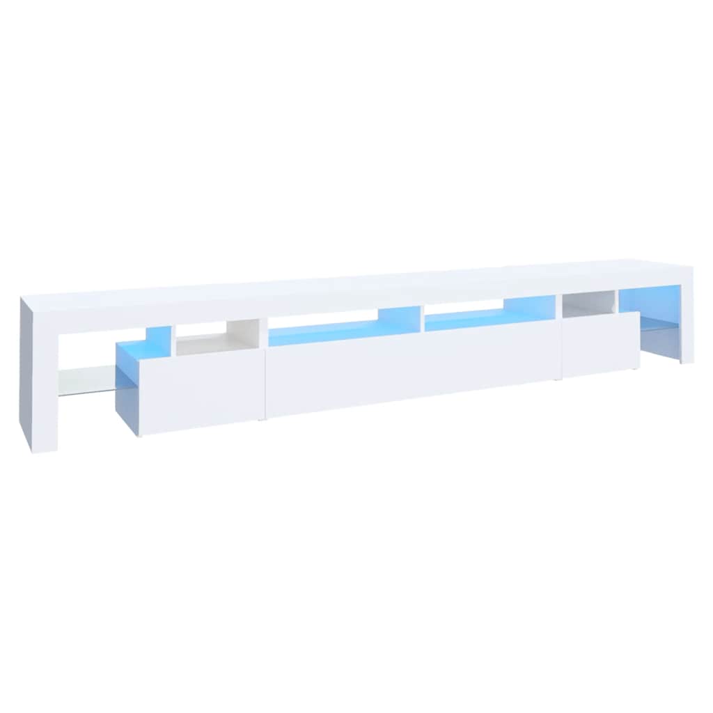 Meuble TV avec lumières LED Blanc 260x36,5x40 cm - XIOS