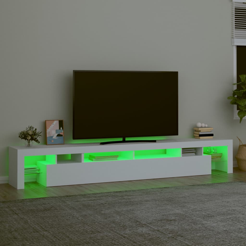 Meuble TV avec lumières LED Blanc 260x36,5x40 cm - XIOS