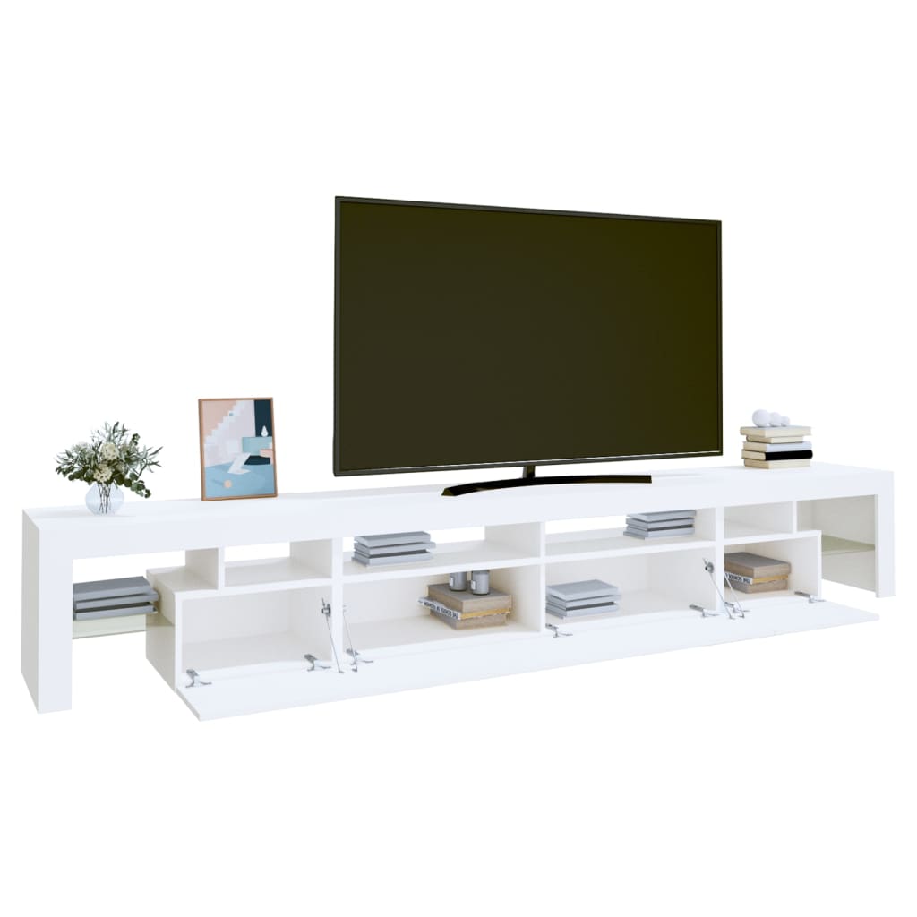 Meuble TV avec lumières LED Blanc 260x36,5x40 cm - XIOS