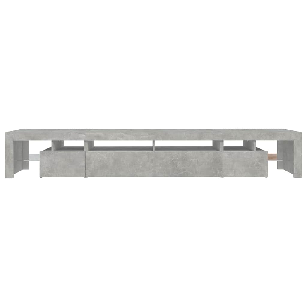 Meuble TV avec lumières LED Gris béton 260x36,5x40 cm - XIOS