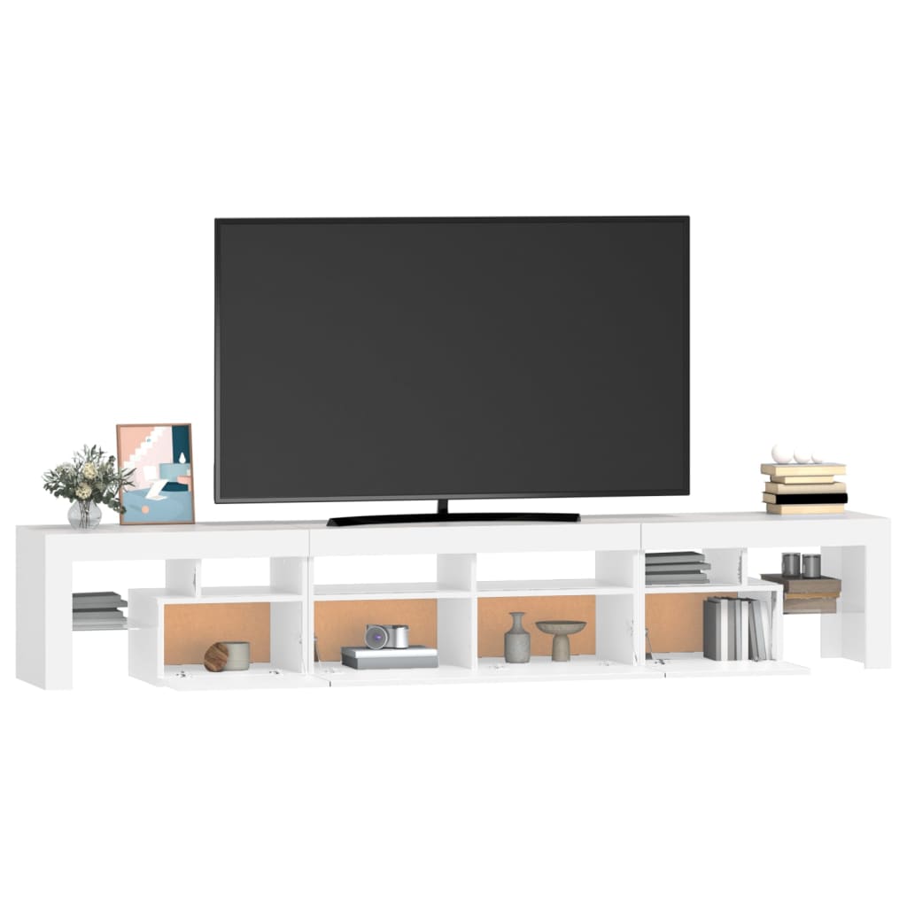 Meuble TV avec lumières LED Blanc 230x36,5x40 cm - XIOS