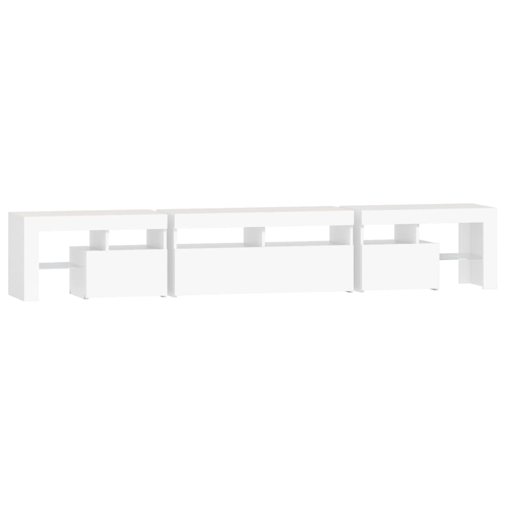 Meuble TV avec lumières LED Blanc 230x36,5x40 cm - XIOS