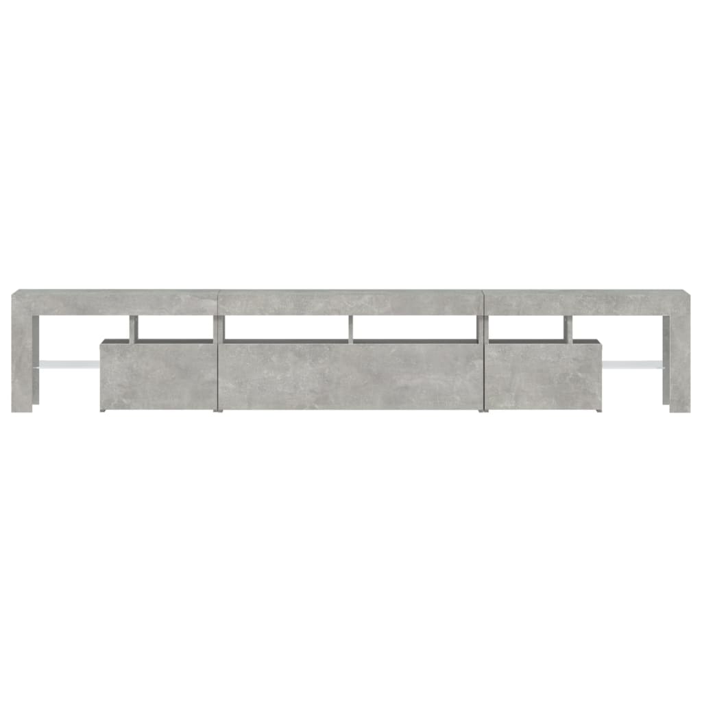 Meuble TV avec lumières LED Gris béton 230x36,5x40 cm - XIOS