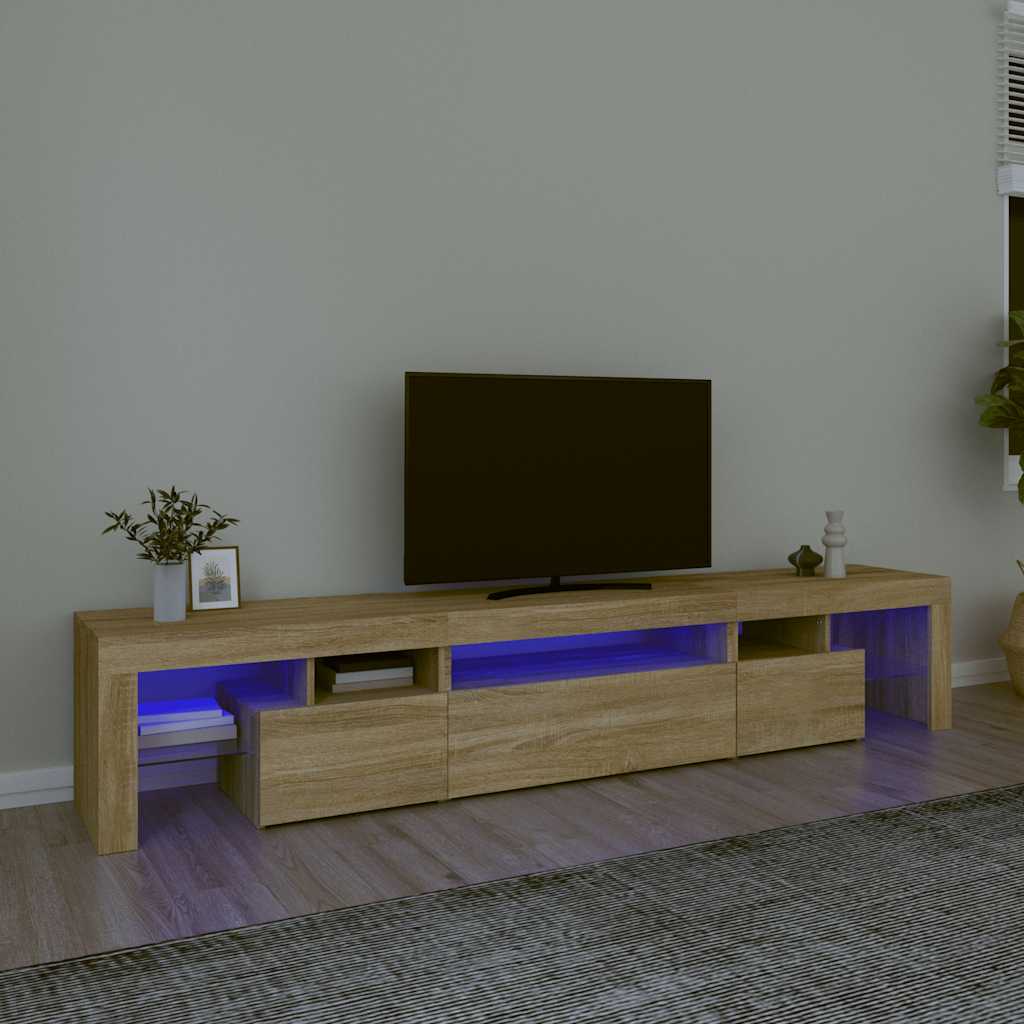 Meuble TV avec lumières LED Chêne sonoma 215x36,5x40 cm - XIOS