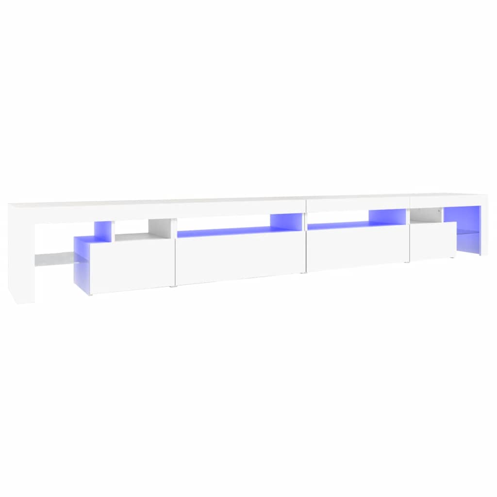 Meuble TV avec lumières LED Blanc 290x36,5x40 cm - XIOS