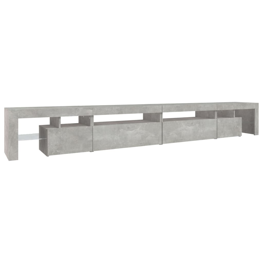 Meuble TV avec lumières LED Gris béton 290x36,5x40 cm - XIOS