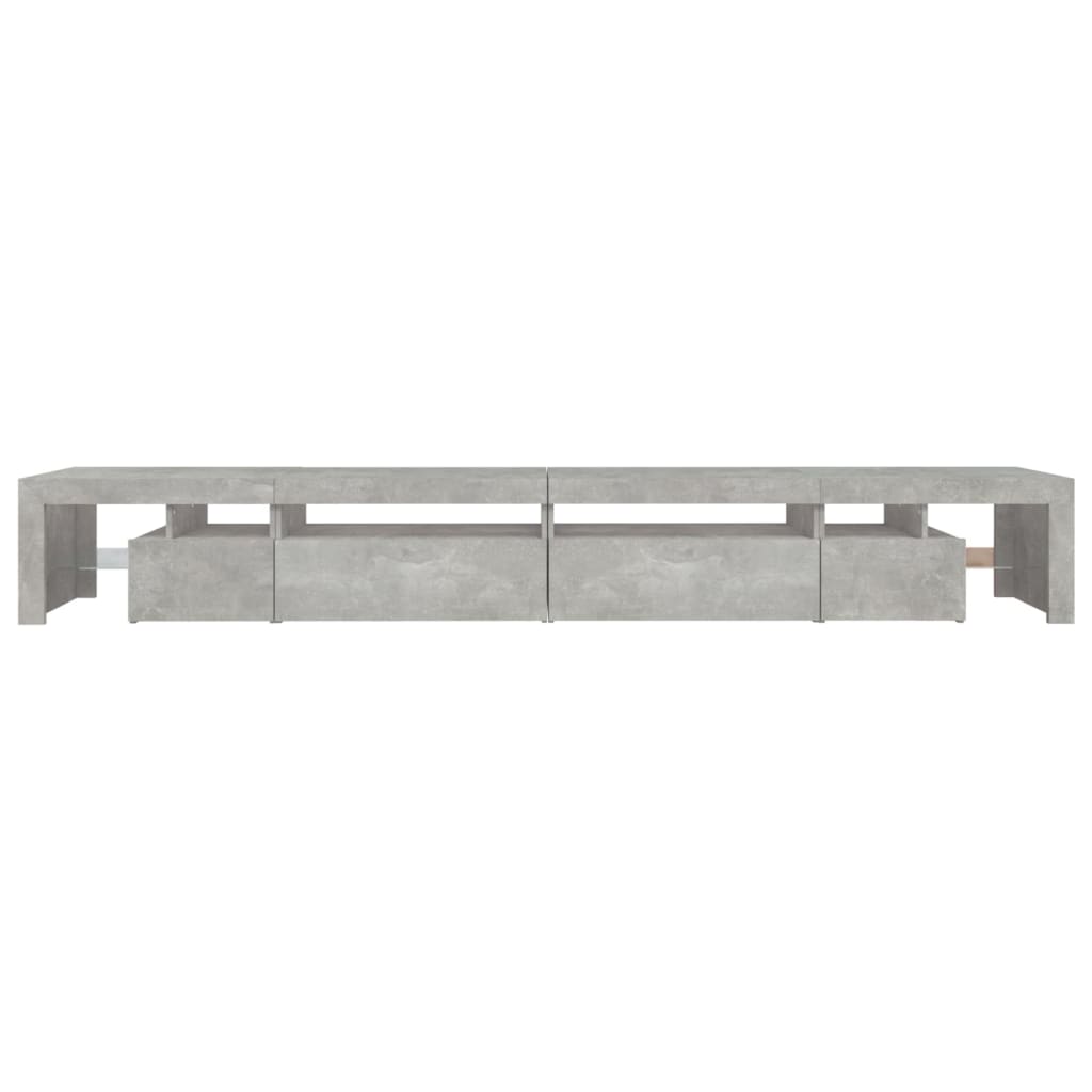 Meuble TV avec lumières LED Gris béton 290x36,5x40 cm - XIOS