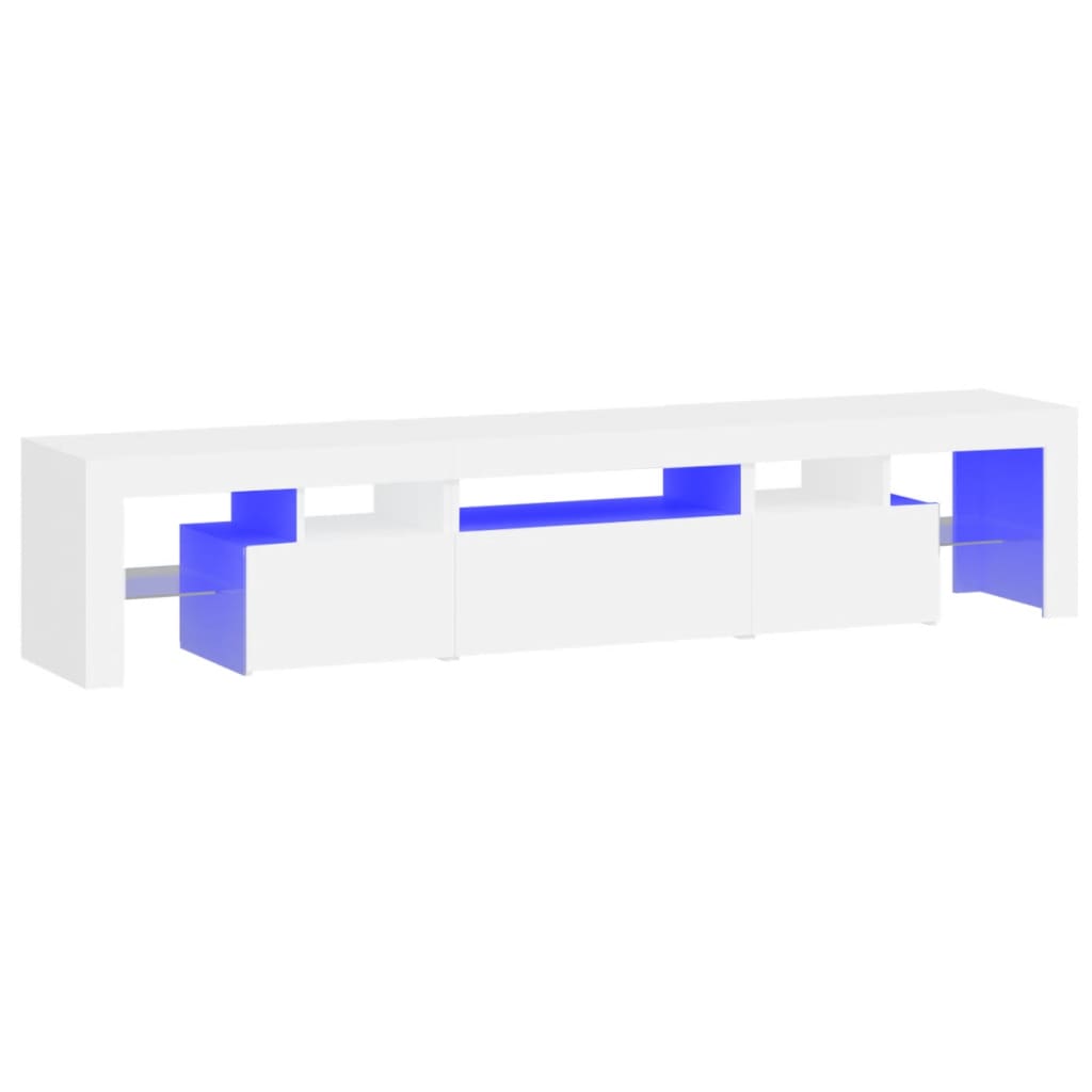 Meuble TV avec lumières LED Blanc 200x36,5x40 cm - XIOS