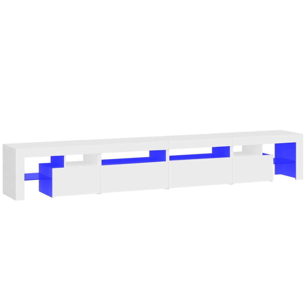 Meuble TV avec lumières LED Blanc 260x36,5x40 cm - XIOS