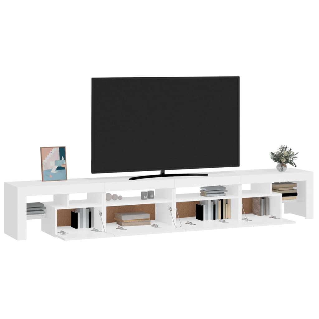 Meuble TV avec lumières LED Blanc 260x36,5x40 cm - XIOS