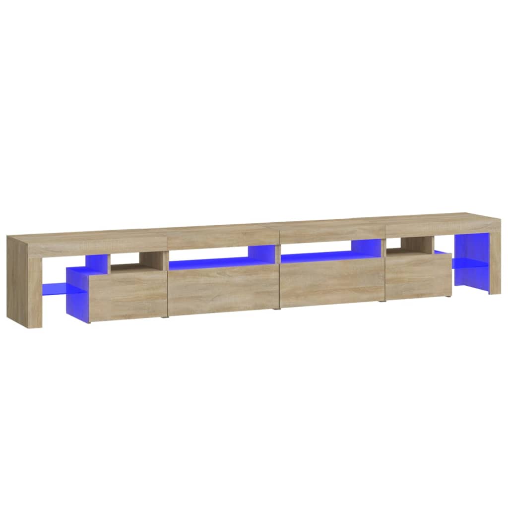 Meuble TV avec lumières LED Chêne sonoma 260x36,5x40 cm - XIOS