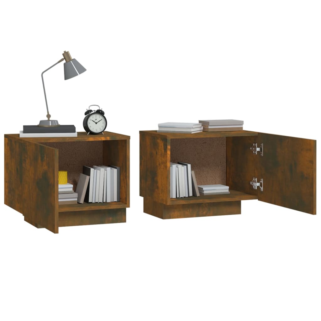 Table de chevet Chêne fumé 100x35x40 cm Bois d'ingénierie - XIOS