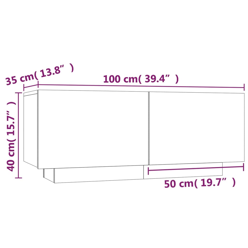 Table de chevet Chêne fumé 100x35x40 cm Bois d'ingénierie - XIOS