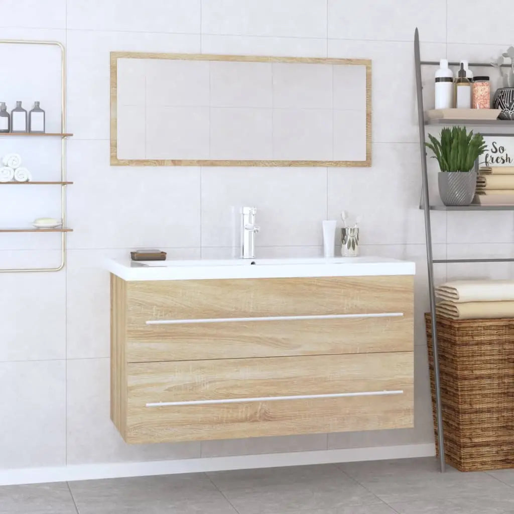Ensemble de meubles de salle de bain 3 pcs Chêne sonoma - XIOS
