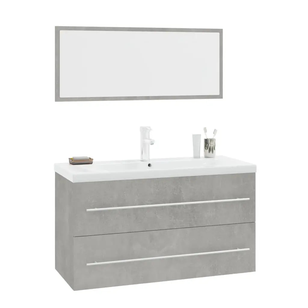 Ensemble de meubles de salle de bain 3 pcs Gris béton - XIOS