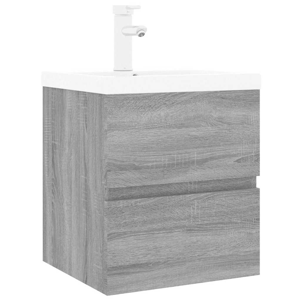 Meuble lavabo avec bassin intégré Sonoma gris Bois d'ingénierie - XIOS
