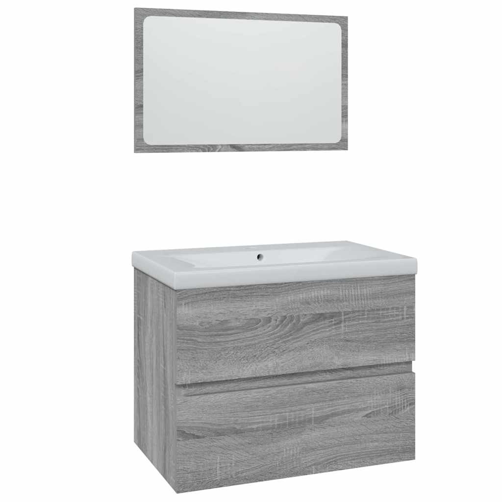 Meubles de salle de bain Sonoma gris Bois d'ingénierie