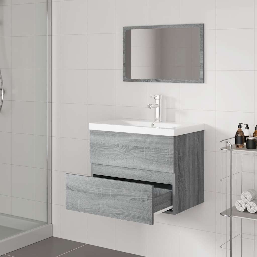 Meubles de salle de bain Sonoma gris Bois d'ingénierie