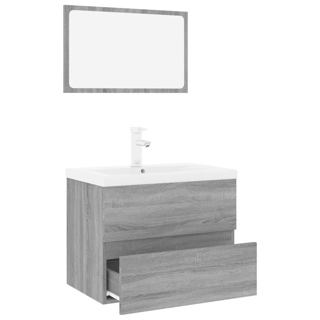 Meubles de salle de bain Sonoma gris Bois d'ingénierie