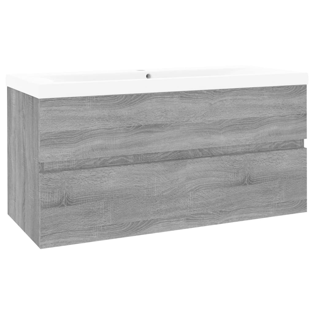 Meuble lavabo avec bassin intégré Sonoma gris Bois d'ingénierie - XIOS