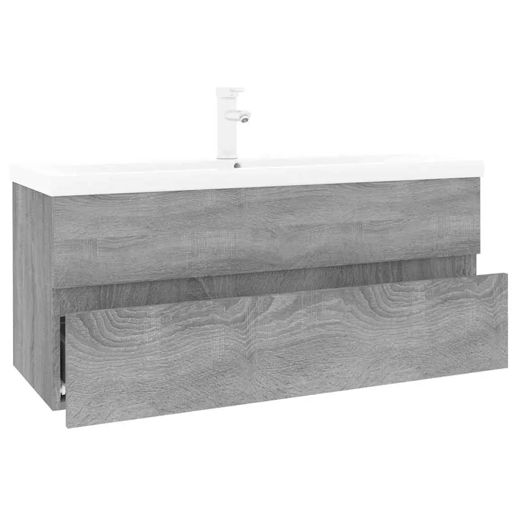 Meuble lavabo avec bassin intégré Sonoma gris Bois d’ingénierie - XIOS