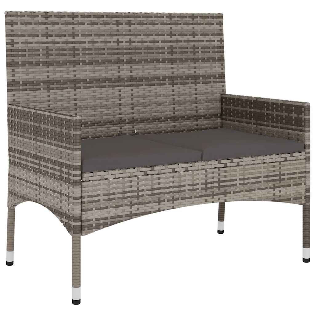 Salon de jardin 6 pcs avec coussins Gris Résine tressée