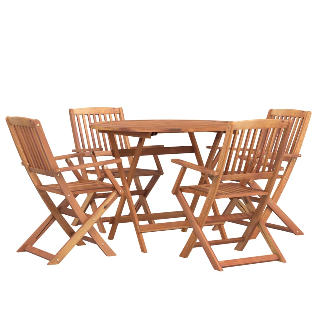 Ensemble à manger de jardin 5 pcs Bois d'acacia solide