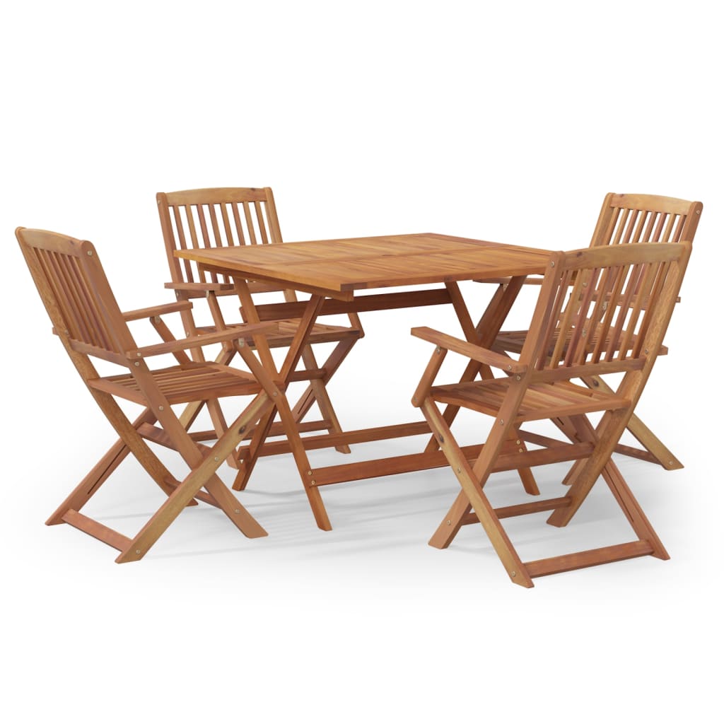 Ensemble à manger de jardin 5 pcs Bois d'acacia solide
