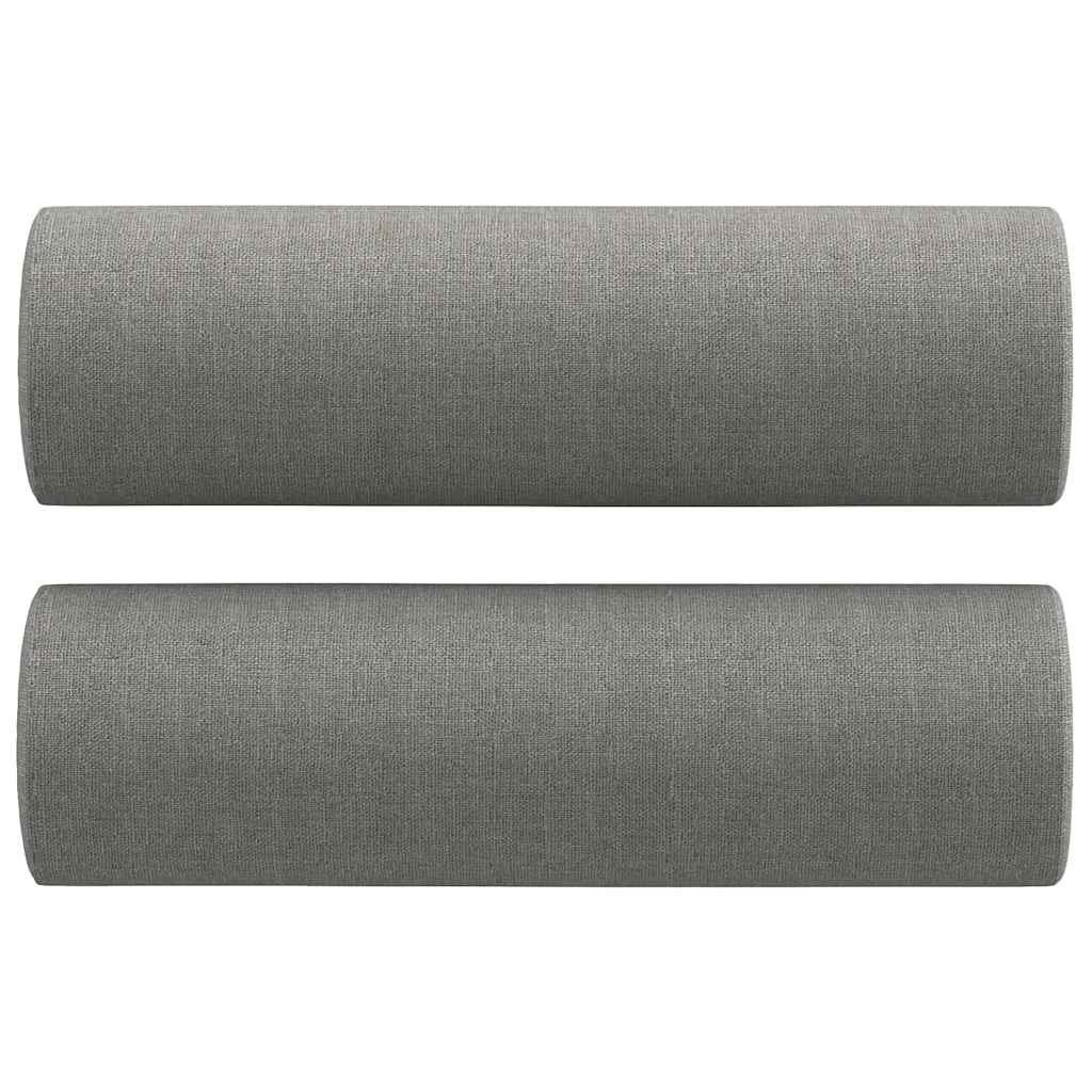 Canapé 3 places et oreillers et coussins Gris foncé 210cm Tissu