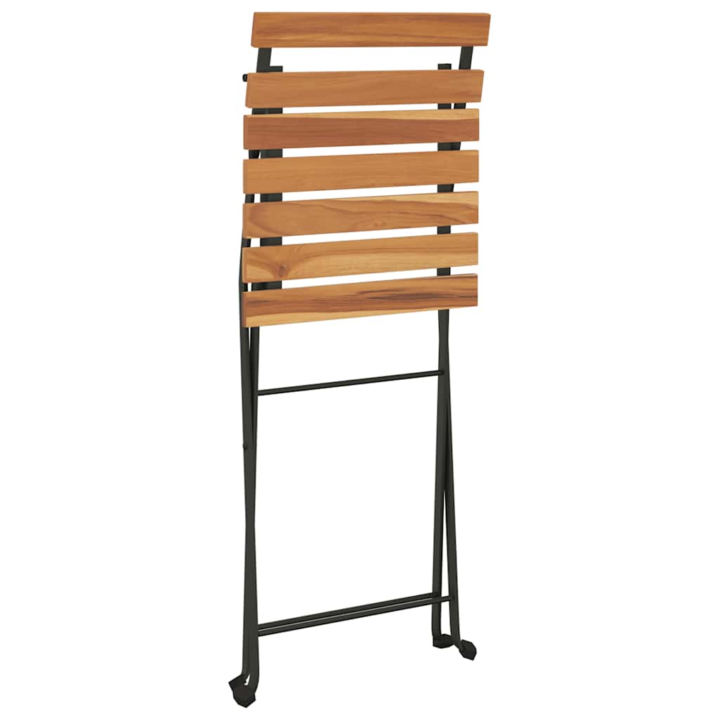 Ensemble de bistro pliable 5 pcs Bois d'acacia solide et acier