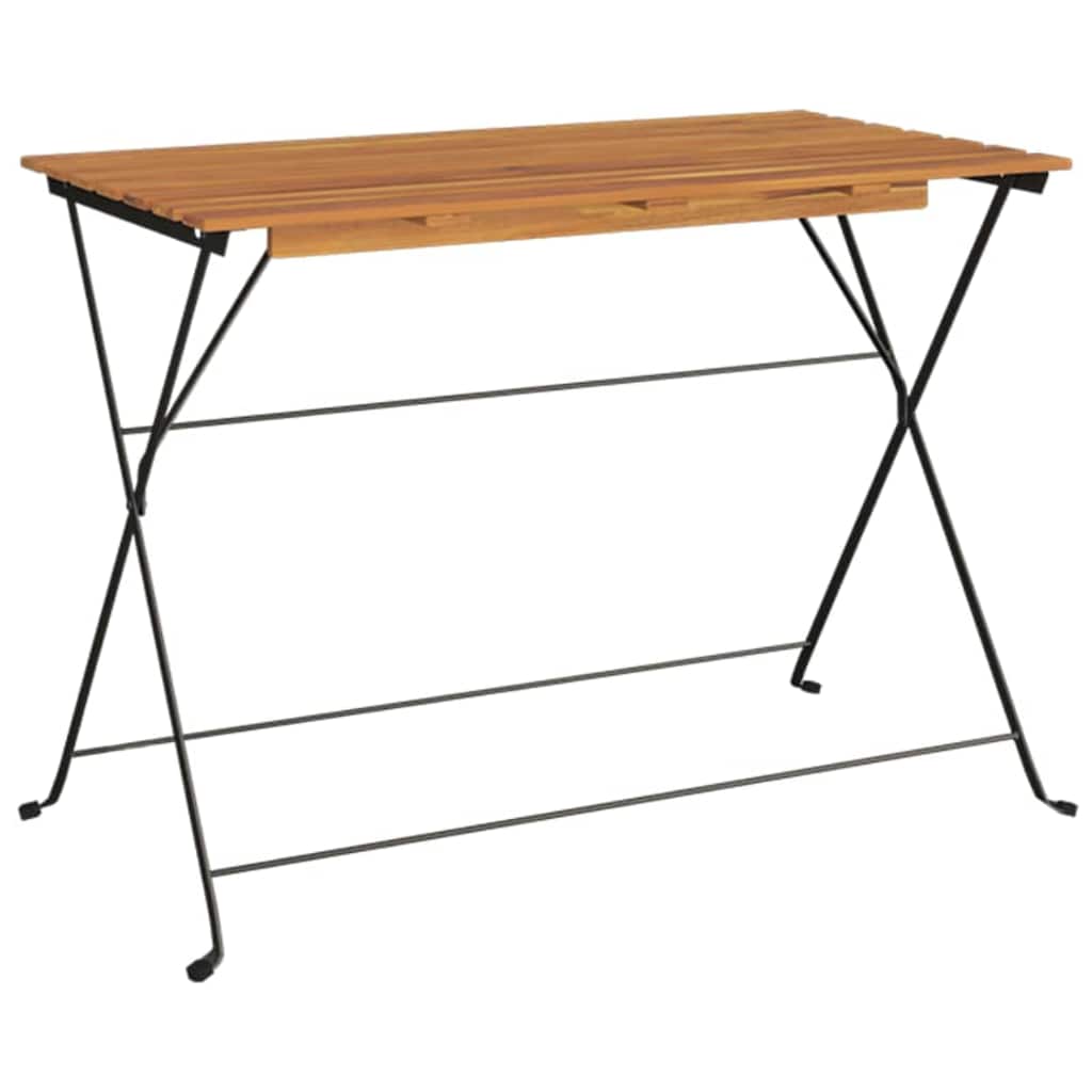 Ensemble de bistro pliable 5 pcs Bois d'acacia solide et acier