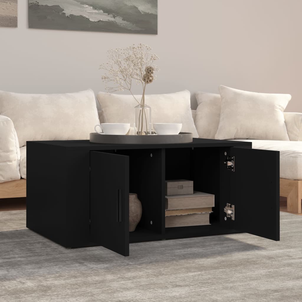 Table basse Noir 80x50x36 cm Bois d'ingénierie - XIOS