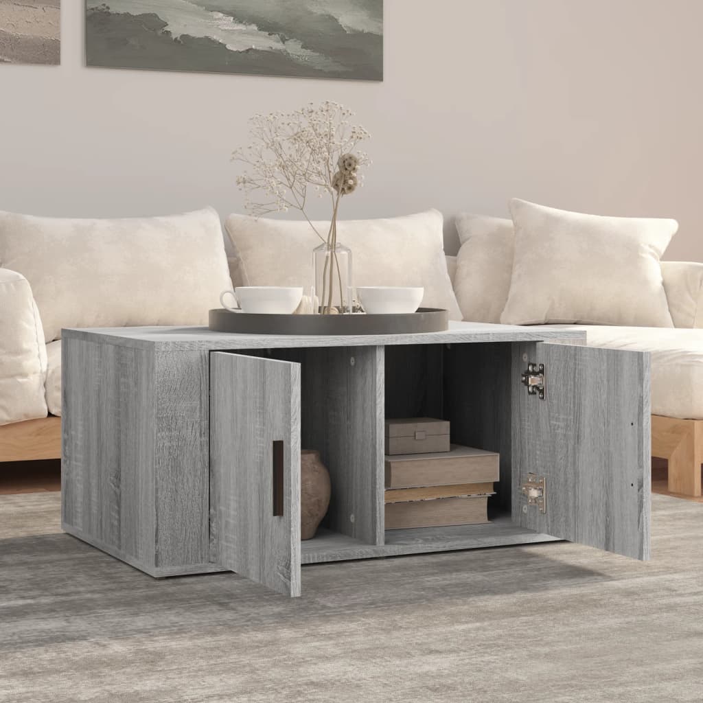 Table basse Sonoma gris 80x50x36 cm Bois d'ingénierie - XIOS