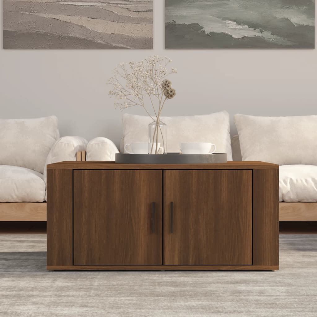 Table basse Chêne marron 80x50x36 cm Bois d'ingénierie - XIOS