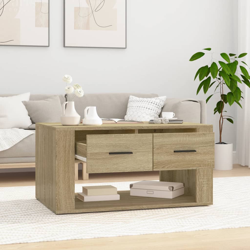 Table basse Chêne sonoma 80x50x40 cm Bois d'ingénierie - XIOS