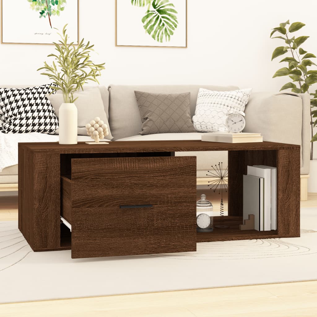 Table basse Chêne marron 100x50,5x35 cm Bois d'ingénierie - XIOS